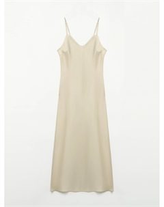 Атласное платье-комбинация миди на бретельках Zolla