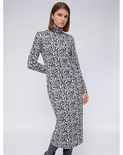 Платье-свитер из вязаного трикотажа с леопардовым принтом Zolla