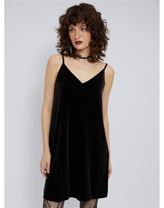 Платье-комбинация мини из бархатной ткани Zolla