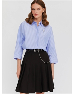 Офисная рубашка в полоску с декоративной брошью Zolla