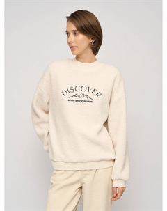 Свитшот из экомеха с вышитой надписью Zolla