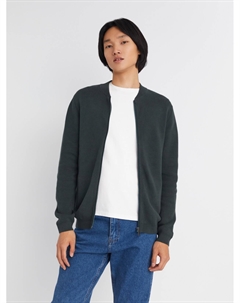 Трикотажная толстовка-бомбер из хлопка на молнии Zolla