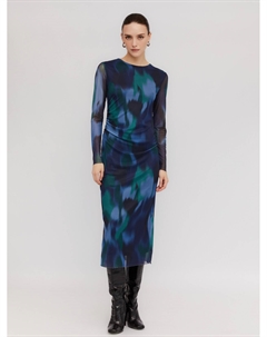 Платье из сетки с драпировкой и принтом Soft Focus Zolla