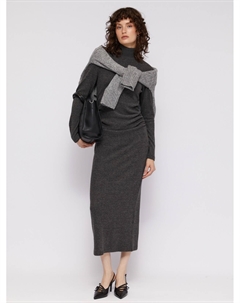 Платье-свитер из тёплого трикотажа с драпировкой Zolla