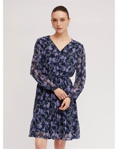 Шифоновое платье длины мини с вырезом и воланом Zolla