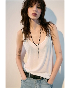 Цепочка на шею с бусинами-сердечками и крестом Befree