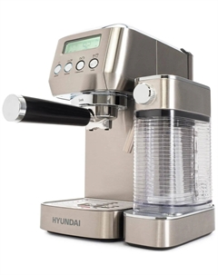 Кофеварка рожковая Hyundai HEM-9999, 1350 Вт, серебристый