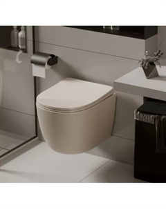 Подвесной унитаз Bequem AC1101MBE бежевый матовый, с сиденьем микролифт Abber
