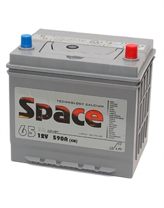 Автомобильный аккумулятор 65 Ач обратная полярность D23L Space