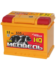 Автомобильный аккумулятор 55 Ач обратная полярность L2 Тюменский медведь