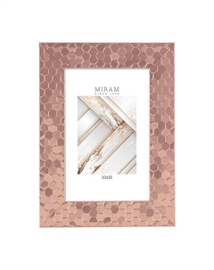 Фоторамка МИРАМ соты 100х150мм розовое золото пластик Нет марки