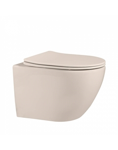 Унитаз подвесной Bequem AC1101MBE с крышкой микролифт, бежевый матовый Abber