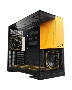 Корпус Model 5, EATX, Midi-Tower, 2xUSB 3.0, USB Type-C, RGB подсветка, черный/желтый, без БП (M5-YB-WF) Geometric future