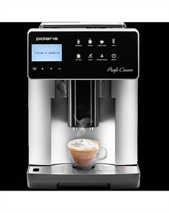 Кофемашина Polaris PACM 2055AC, молотый/зерновой, 1.8 л, автоматический капучинатор, металлические жернова, дисплей, черный/серебристый, 1.45 кВт (PACM 2055AC)