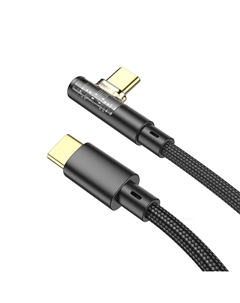 Кабель USB Type-C-USB Type-C, прямой/угловой, быстрая зарядка, 3А, 1 м, черный, Borofone BU39 Rio