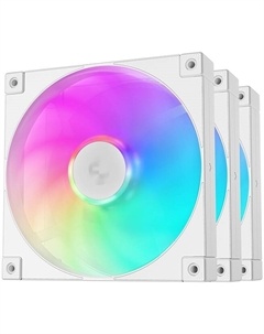Комплект вентиляторов FD14 ARGB WH-3 IN 1, 140 мм, 1650rpm, 25.2 дБ, 4-pin PWM, 3шт, белый, ARGB подсветка (R-FD14-WHAPN3-G) Deepcool