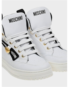 Высокие кеды с флисовой подкладкой, белые Moschino