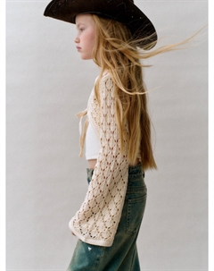 Болеро ажурной вязки для девочек Sela