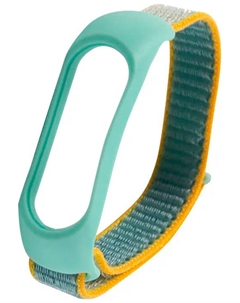 Ремешок нейлоновый Red Line для Xiaomi Mi Band 6, ментоловый с желтой окантовкой, N 30 Red line