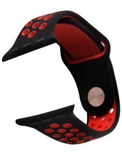 Ремешок силиконовый Red Line двухцветный для Apple watch - 42-44 mm (S3/S4/S5 SE/S6), черно-красный Red line