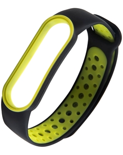 Ремешок двухцветный Red Line для фитнес-браслета Xiaomi Mi Band 5/ Mi Smart Band 6, черный с желтым УТ000022629 Red line