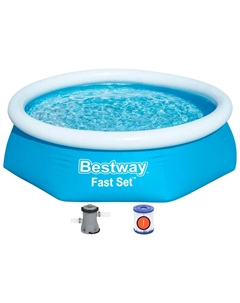 Бассейн надувной 57450 244х61см с насосом Bestway
