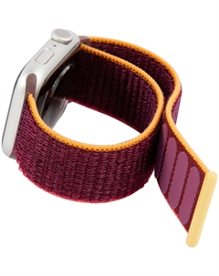 Ремешок нейлоновый mObility для Apple watch - 42-44 mm (S3/S4/S5 SE/S6), дикая слива с розово-оранжевым краем Mobility