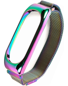 Ремешок металлический с магнитом Red Line для фитнес-браслета Xiaomi Mi Band 5/ Mi Smart Band 6, хамелеон Red line