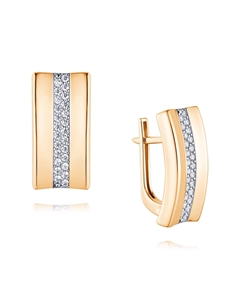 Серьги из красного золота с фианитом из золота Адамас