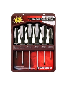 Набор отверток стержневых с крепежной планкой 052291, 6 предметов Thorvik