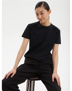 Футболка из хлопка с бахромой Zolla