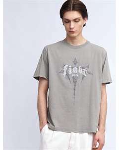 Футболка из хлопка с принтом-надписью Zolla