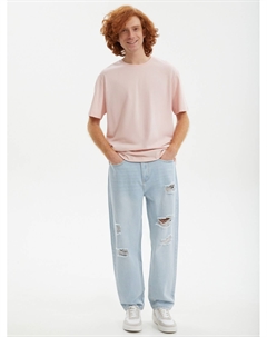 Джинсы фасона Straight рваные Zolla