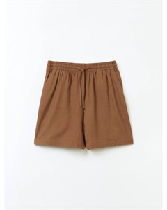 Льняные шорты на резинке с карманами Zolla
