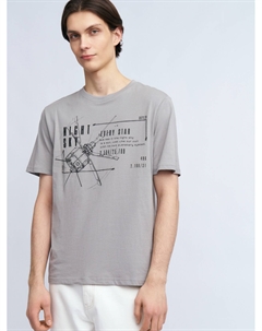 Футболка из хлопка с принтом Zolla