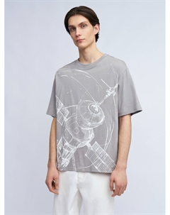 Футболка оверсайз из хлопка с принтом Zolla