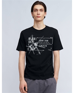 Футболка из хлопка с принтом Zolla