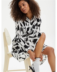 Ярусное платье-рубашка мини из вискозы Zolla