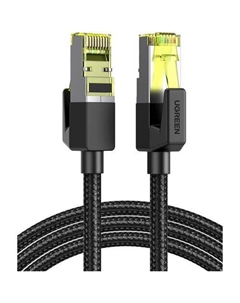 Патч-корд UGREEN NW150 литой (molded), FTP, кат.7, 2м, 4 пары, 30AWG, медь, многожильный, черный Ugreen