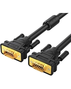 Кабель аудио-видео UGREEN VG101, VGA (m) - VGA (m), 10м, GOLD, ф/фильтр, черный Ugreen