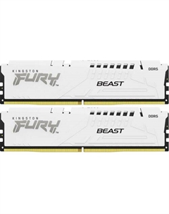 Оперативная память Fury Beast KF564C32BWK2-32 DDR5 - 2x 16ГБ 6400МГц, DIMM, White, Ret Kingston