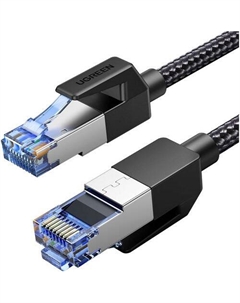 Патч-корд UGREEN NW153 литой (molded), FTP, кат.8, 3м, 4 пары, 30AWG, медь, многожильный, черный Ugreen