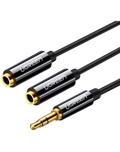 Кабель аудио UGREEN AV134, Jack 3.5 (m) - 2xJack 3.5 (f), 0.2м, черный Ugreen