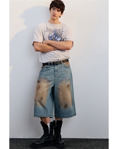 Джортсы широкие с эффектом dirty denim Befree