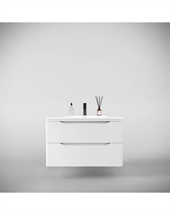 Тумба под раковину Марелла 90 см СС-00002413 Люкс антискрейтч белая матовая Style line