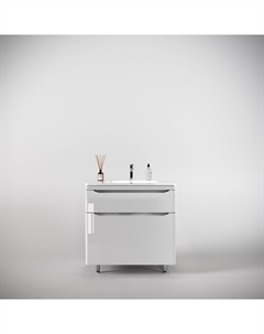 Тумба под раковину Марелла 80 см СС-00002402 Люкс антискрейтч белая глянцевая Style line