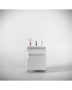 Тумба под раковину Марелла 60 см СС-00002396 Люкс антискрейтч белая глянцевая Style line