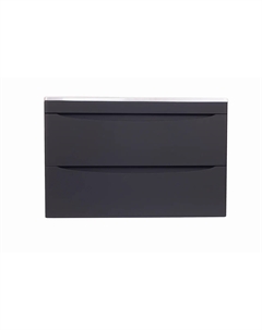 Тумба под раковину Бергамо 89 см СС-00002366 люкс антискрейтч черный, подвесная Style line
