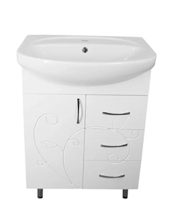 Тумба под раковину 61 см Эко фьюжн ЛС-00002285 напольная, белая Style line