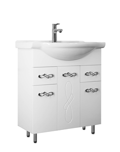 Тумба под раковину Венеция 71 см ЛС-00002282 напольная, белая Style line